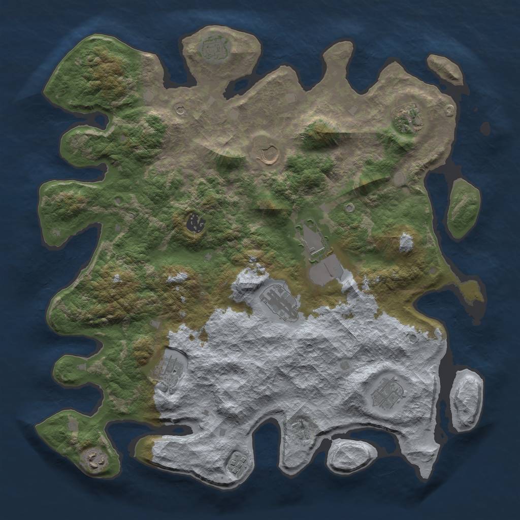 Rust Map: Barren, Size: 4100, Seed: 245222, 13 Monuments