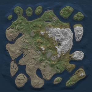 Thumbnail Rust Map: Procedural Map, Size: 4500, Seed: 2049549143, 19 Monuments