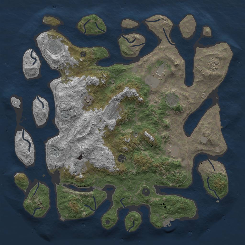 Rust Map: Procedural Map, Size: 4500, Seed: 2018, 18 Monuments