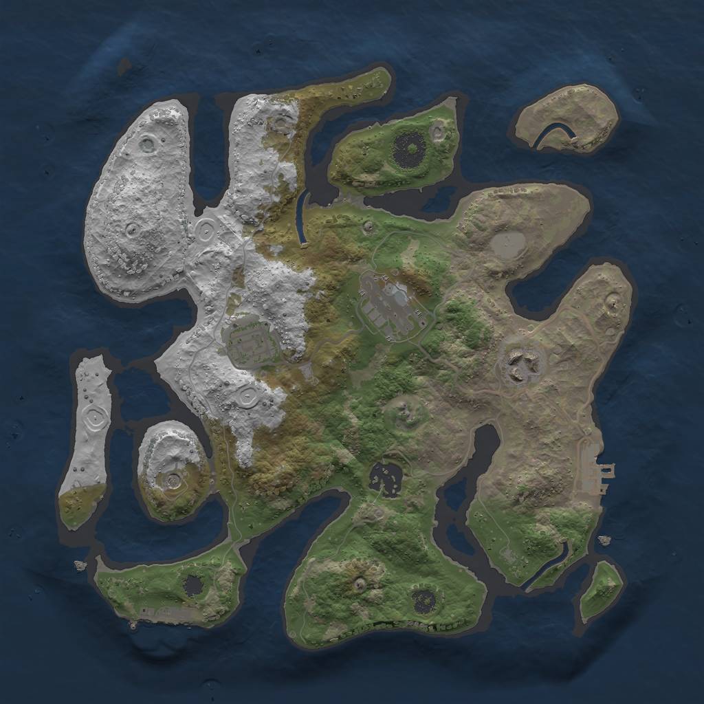 Rust Map: Procedural Map, Size: 3000, Seed: 11222021, 12 Monuments