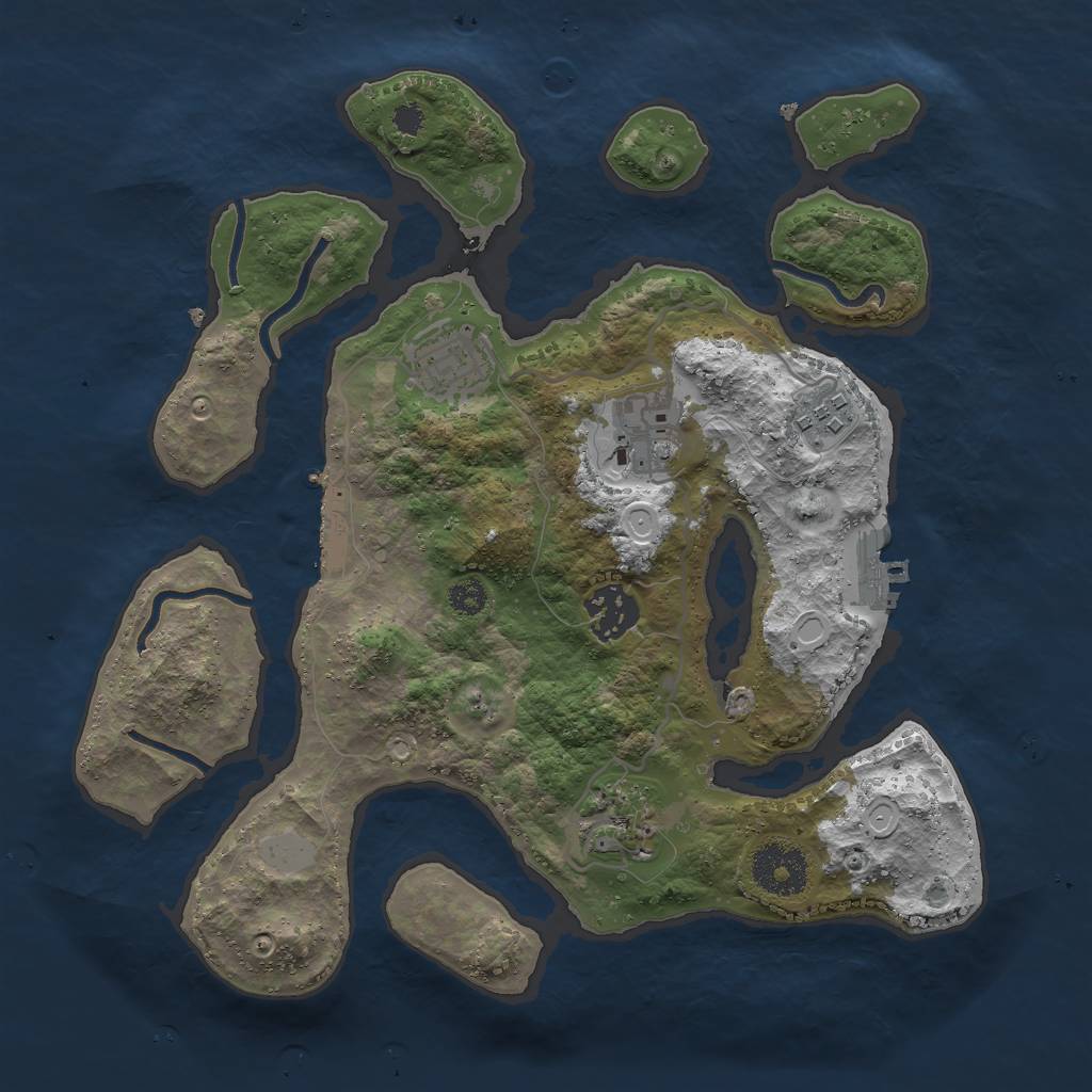 Rust Map: Procedural Map, Size: 3000, Seed: 1543950661, 12 Monuments
