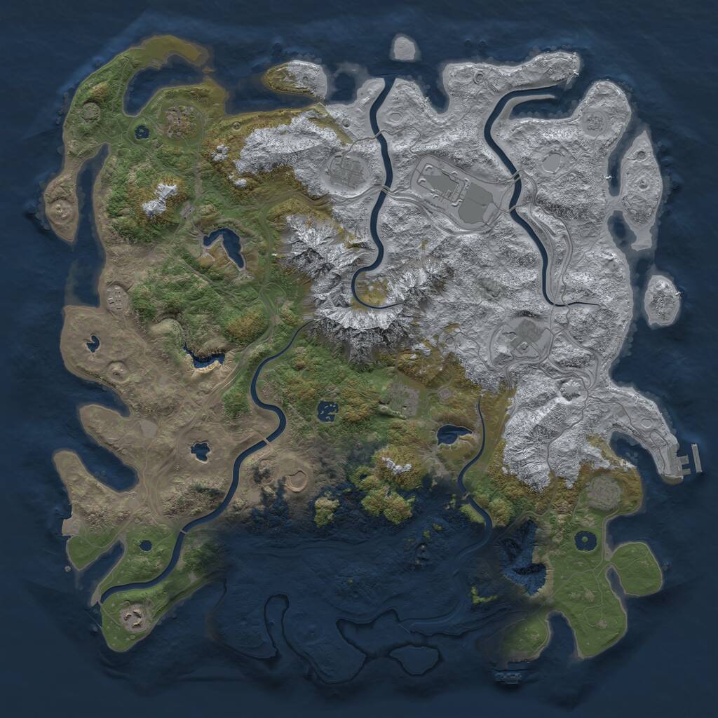Rust Map: Procedural Map, Size: 5011, Seed: 1211, 16 Monuments