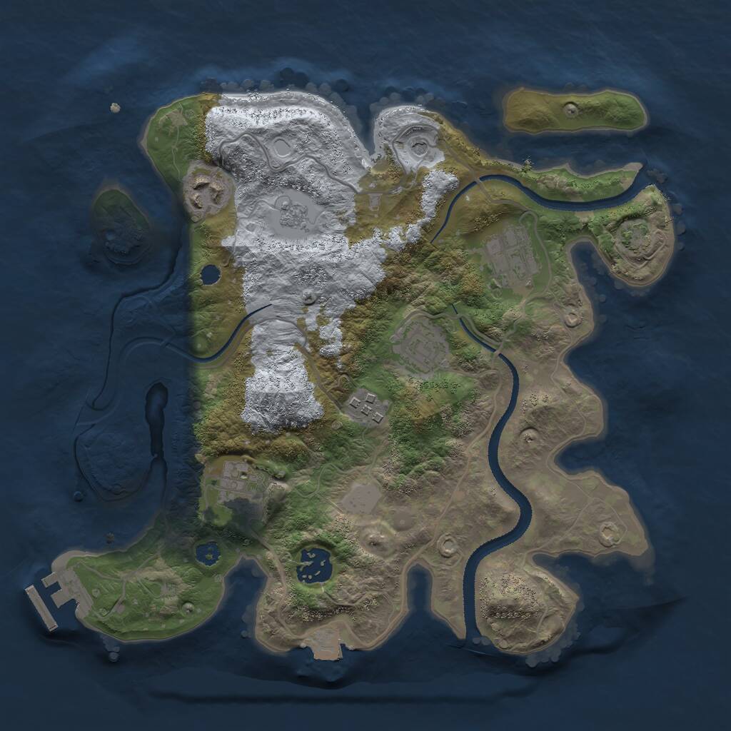 Rust Map: Procedural Map, Size: 3000, Seed: 1681743521, 11 Monuments