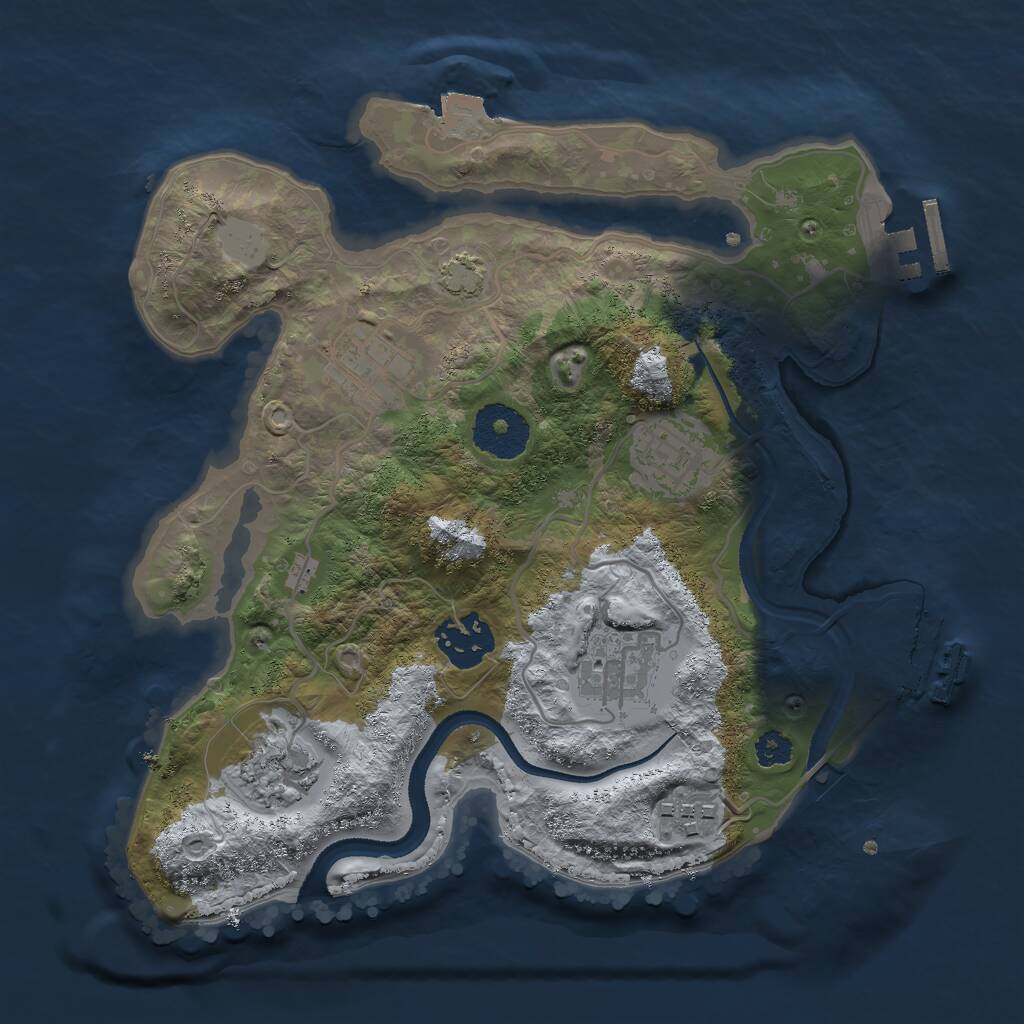 Rust Map: Procedural Map, Size: 2800, Seed: 5437723, 10 Monuments