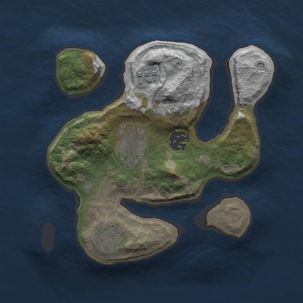 Rust Map: Barren, Size: 2300, Seed: 720943922, 6 Monuments