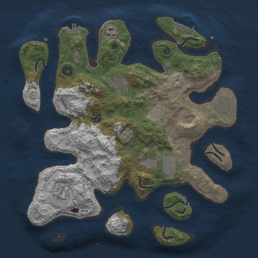 Rust Map: Procedural Map, Size: 3550, Seed: 186488, 15 Monuments