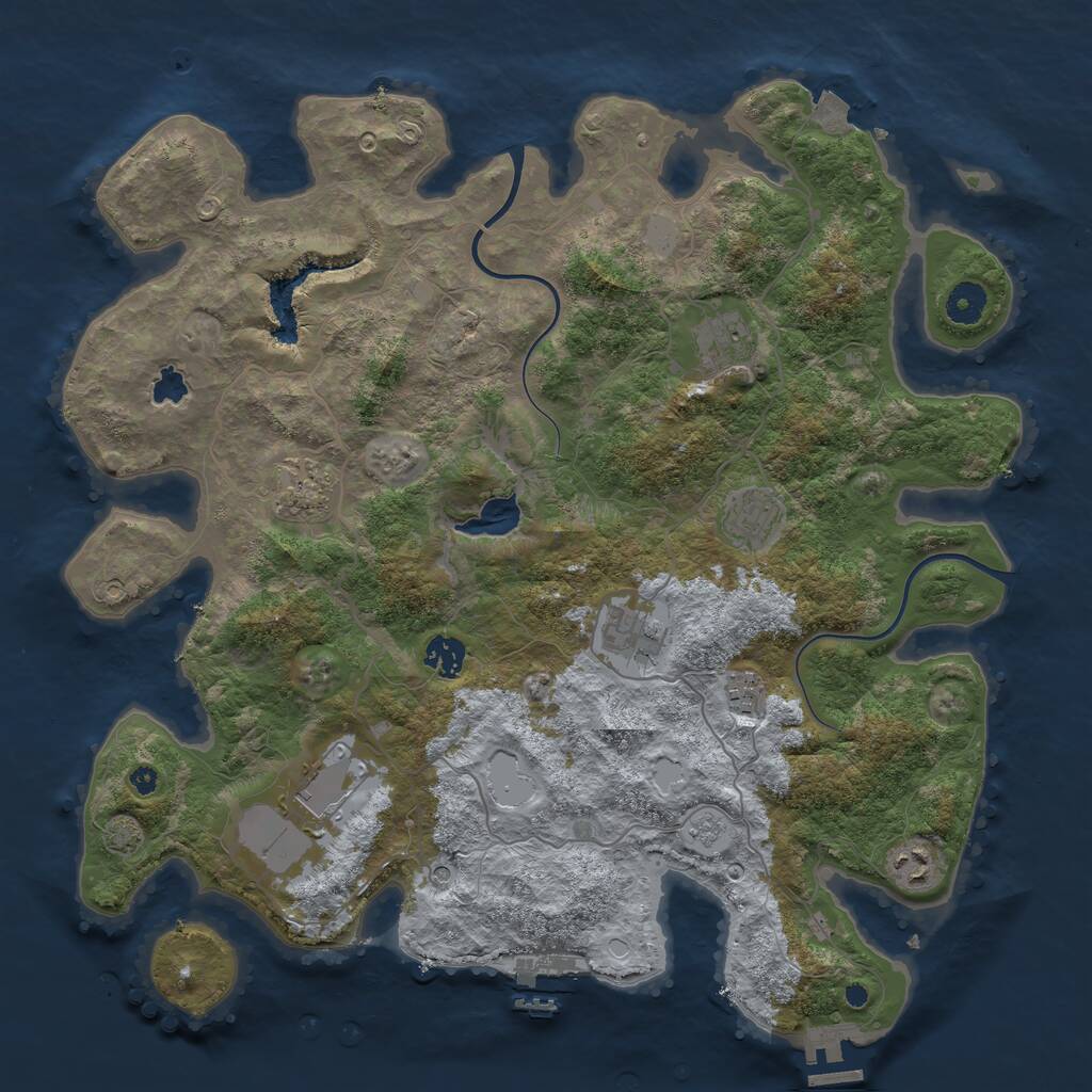 Rust Map: Procedural Map, Size: 4000, Seed: 196410561, 14 Monuments