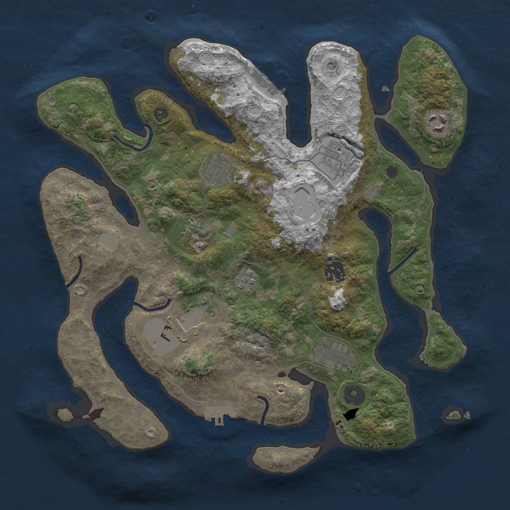 Rust Map: Procedural Map, Size: 3600, Seed: 508014592, 16 Monuments