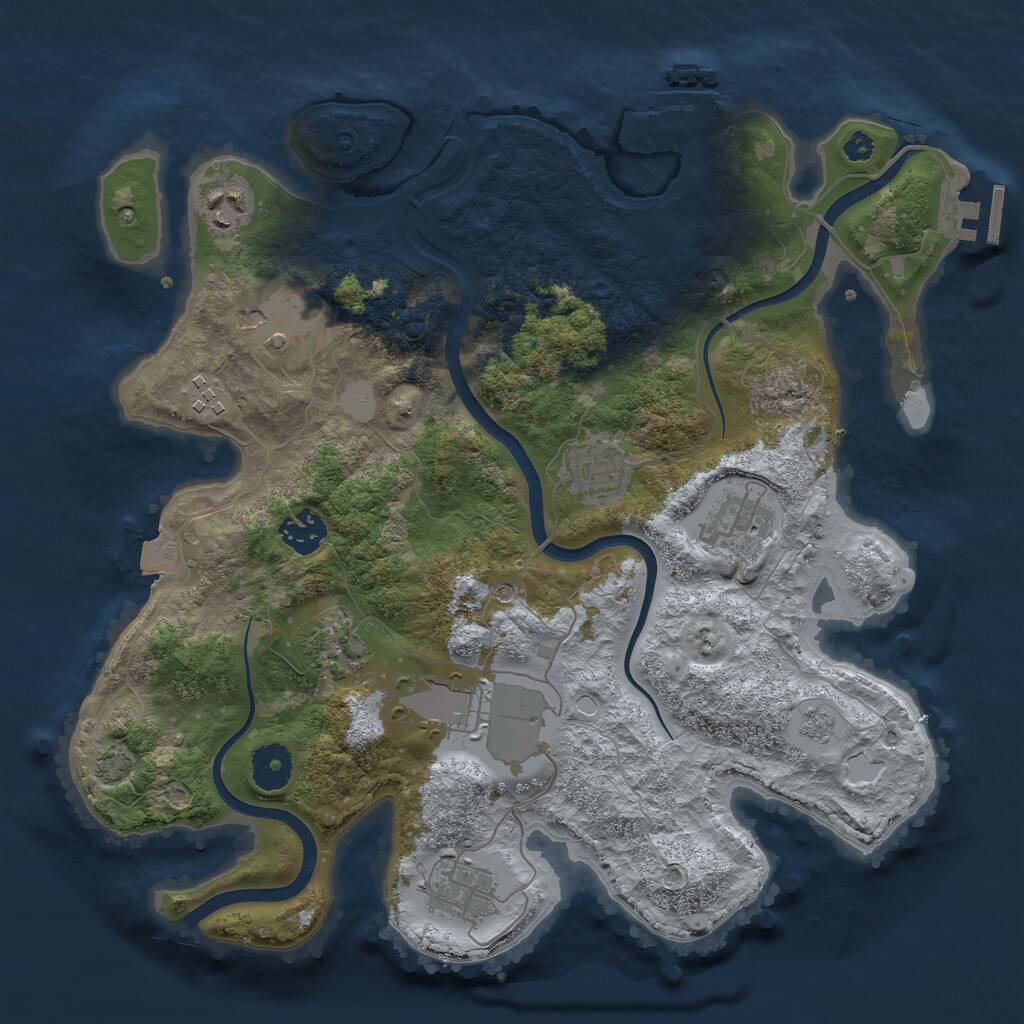 Rust Map: Procedural Map, Size: 3500, Seed: 9145, 15 Monuments