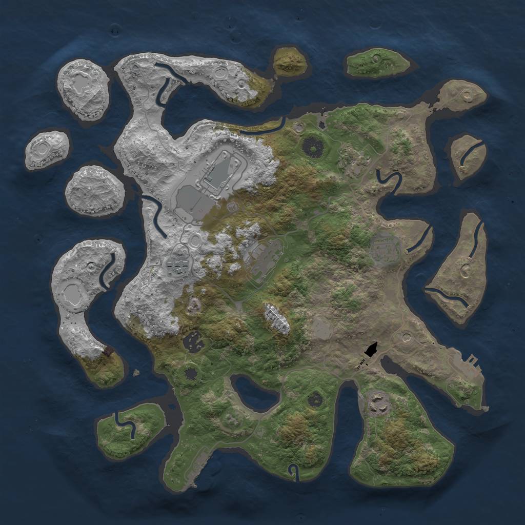Rust Map: Procedural Map, Size: 3750, Seed: 54534643, 15 Monuments