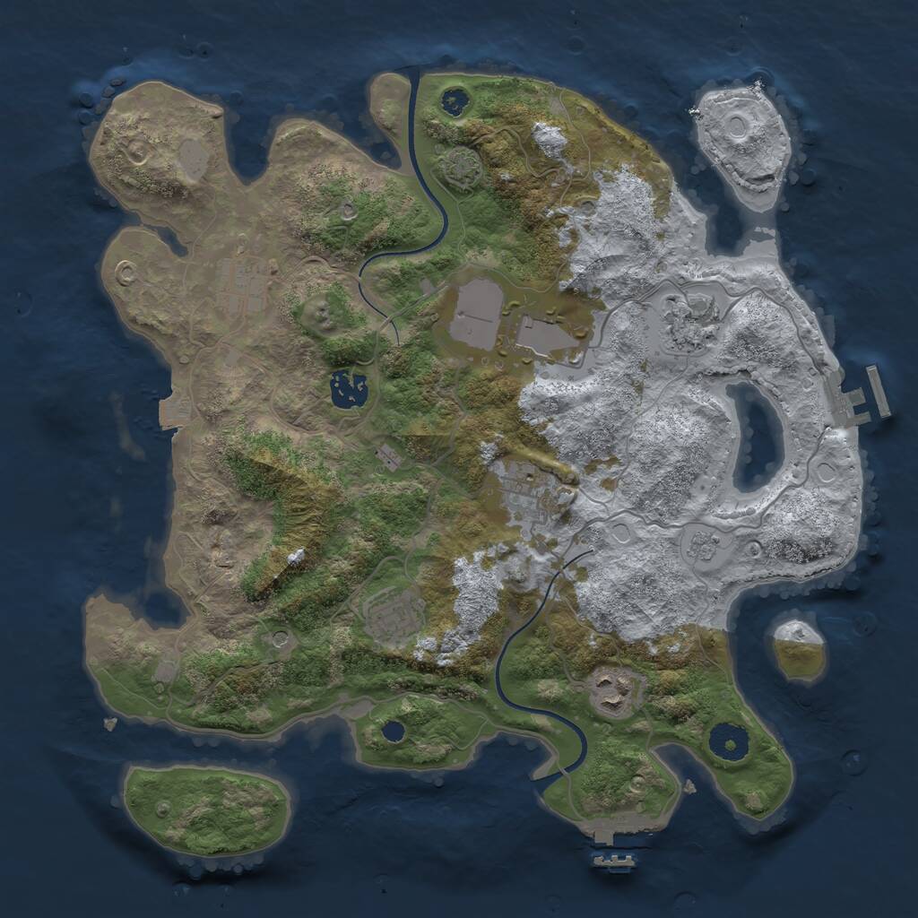 Rust Map: Procedural Map, Size: 3500, Seed: 356977283, 13 Monuments