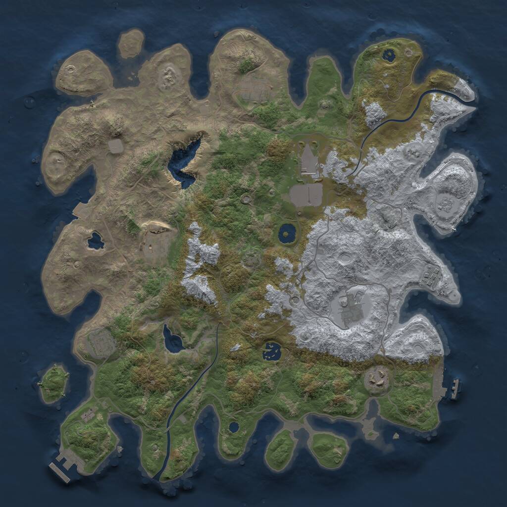 Rust Map: Procedural Map, Size: 4000, Seed: 2022223372, 14 Monuments
