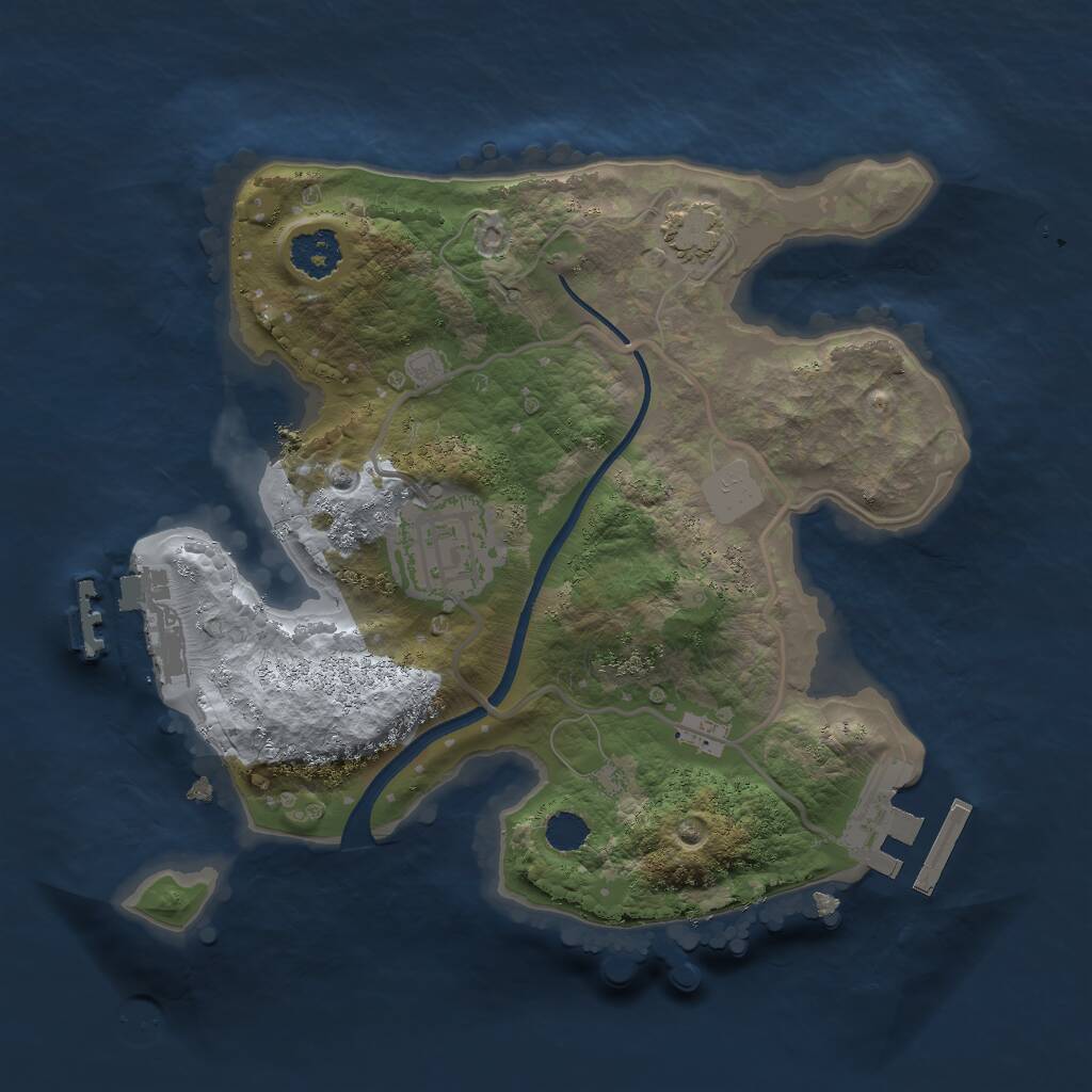 Rust Map: Procedural Map, Size: 2200, Seed: 723677889, 5 Monuments