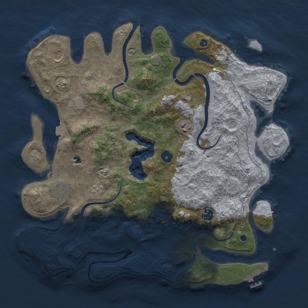 Rust Map: Procedural Map, Size: 4000, Seed: 375087764, 11 Monuments