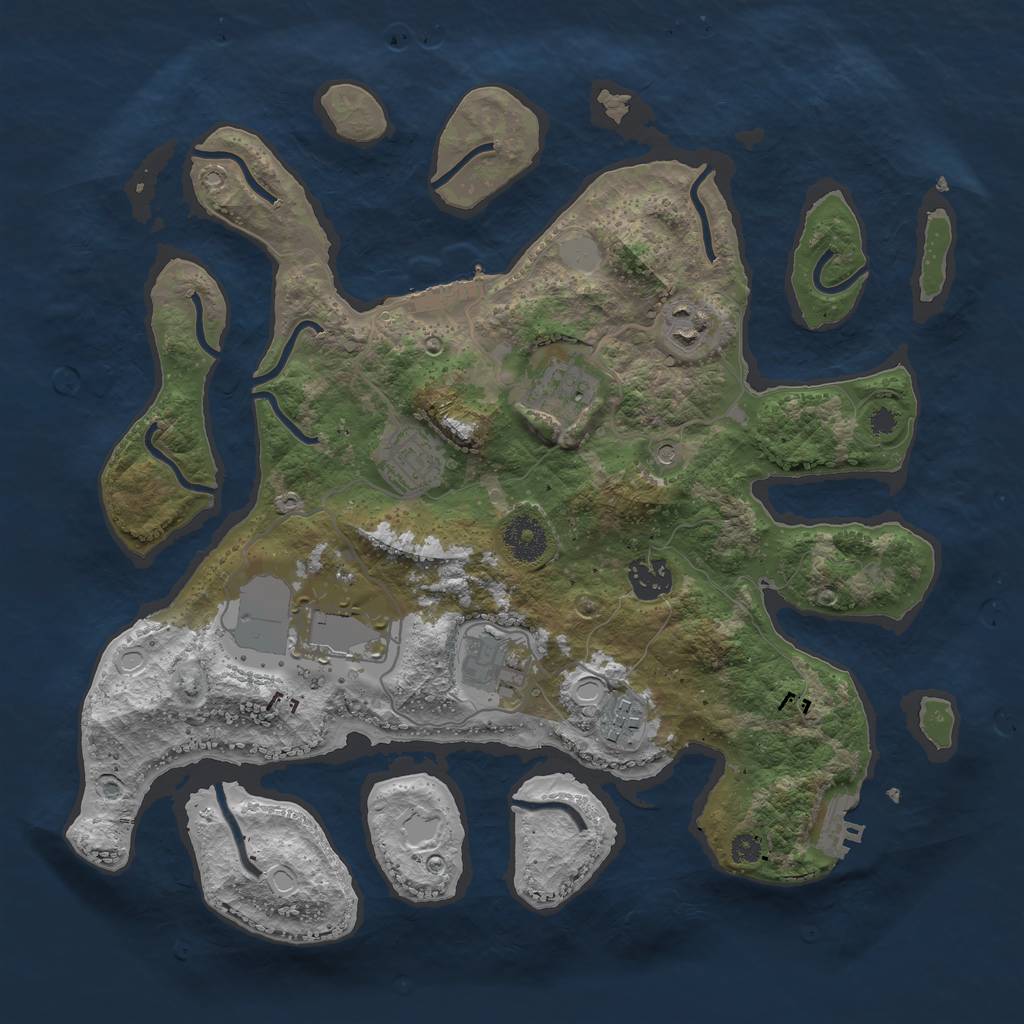 Rust Map: Procedural Map, Size: 3500, Seed: 1122017705, 15 Monuments