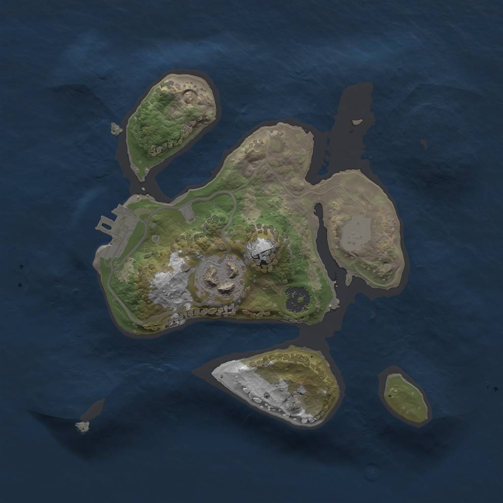 Rust Map: Procedural Map, Size: 2000, Seed: 523454353, 7 Monuments