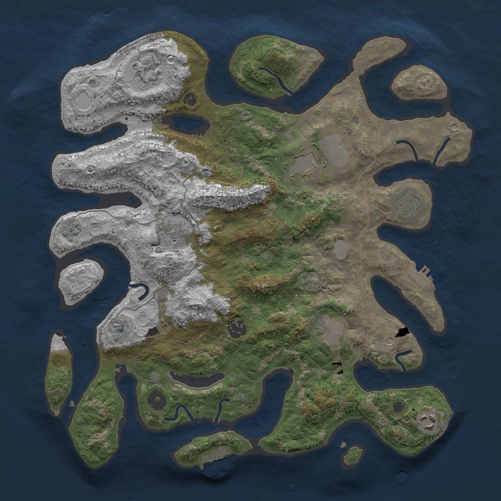 Rust Map: Procedural Map, Size: 4000, Seed: 753893082, 16 Monuments