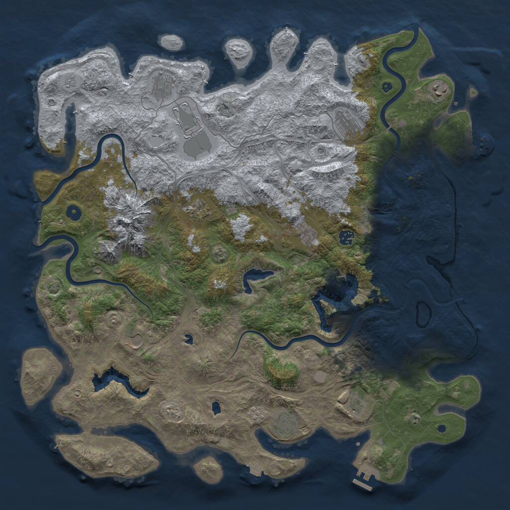 Rust Map: Procedural Map, Size: 5000, Seed: 1171308781, 17 Monuments