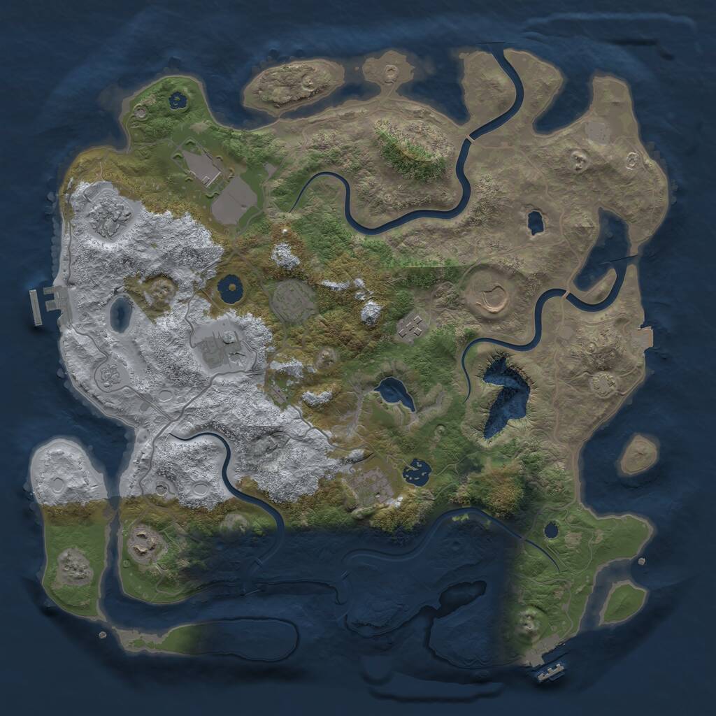 Rust Map: Procedural Map, Size: 4000, Seed: 158123, 15 Monuments