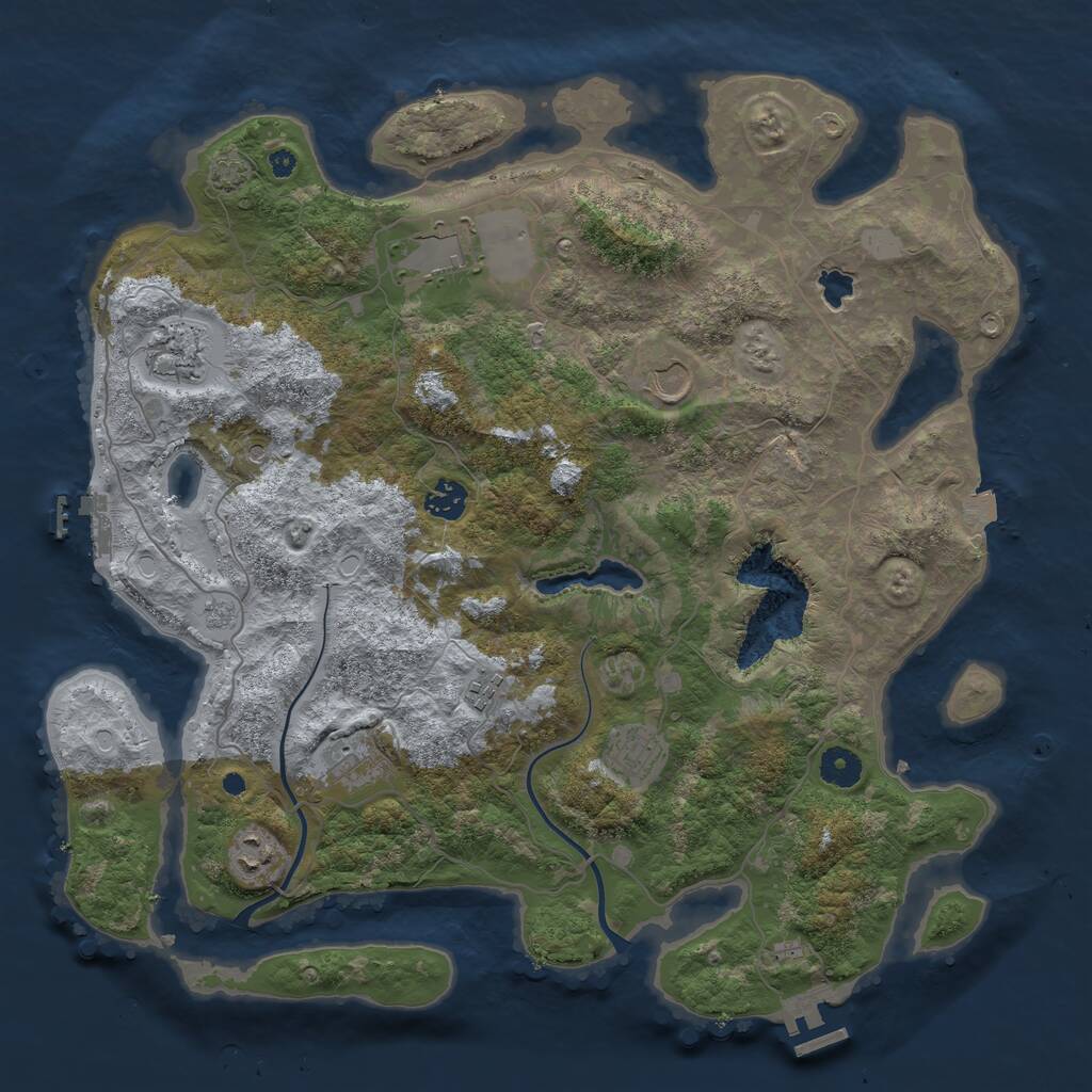 Rust Map: Procedural Map, Size: 4000, Seed: 158123, 14 Monuments