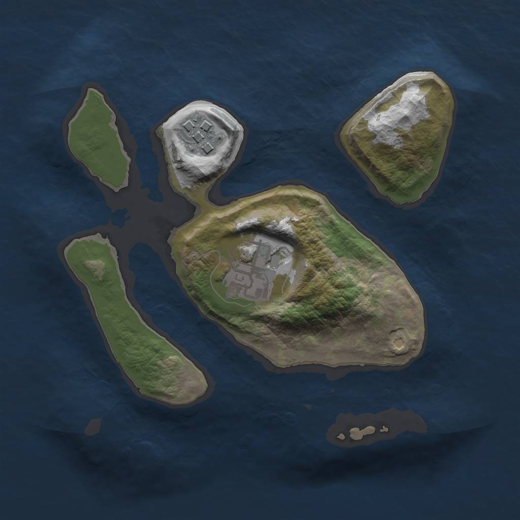 Rust Map: Barren, Size: 2000, Seed: 4118444, 4 Monuments