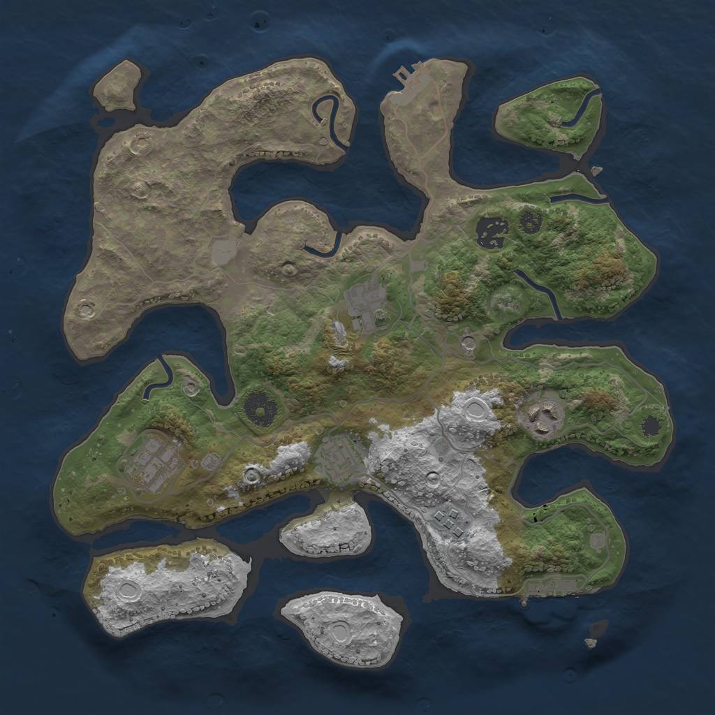 Rust Map: Procedural Map, Size: 3200, Seed: 656484848, 14 Monuments