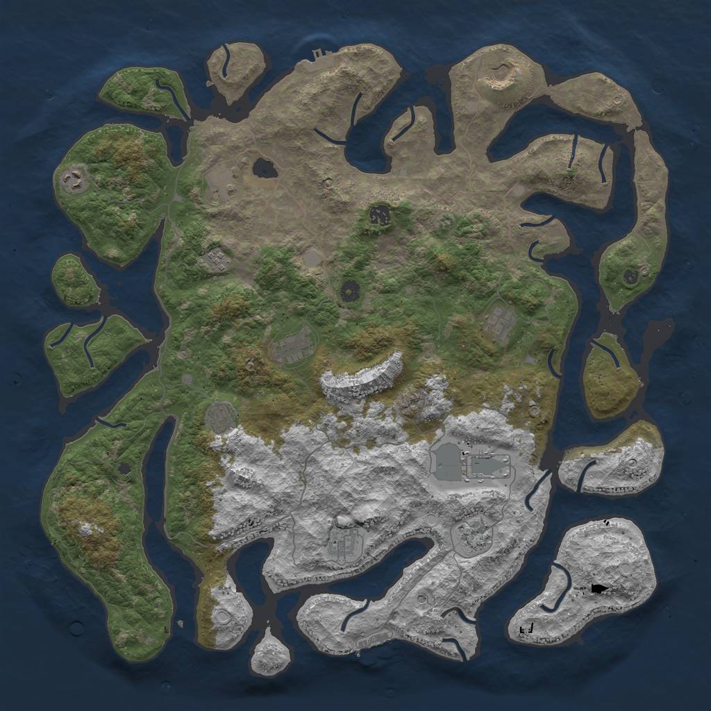 Rust Map: Procedural Map, Size: 4999, Seed: 50000, 19 Monuments