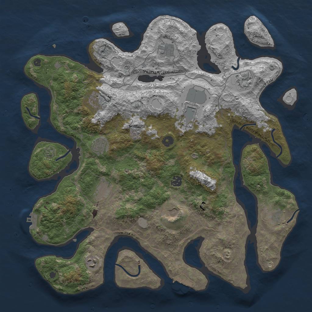 Rust Map: Procedural Map, Size: 4250, Seed: 51009, 19 Monuments