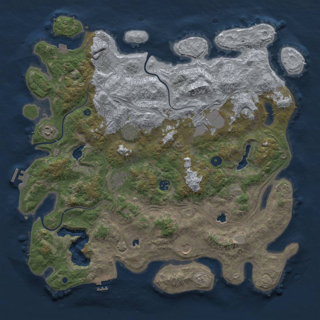 Rust Map: Procedural Map, Size: 4500, Seed: 62642, 14 Monuments