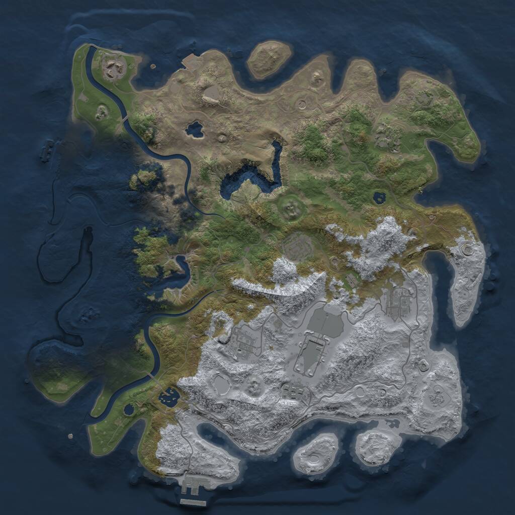 Rust Map: Procedural Map, Size: 4000, Seed: 175586, 14 Monuments