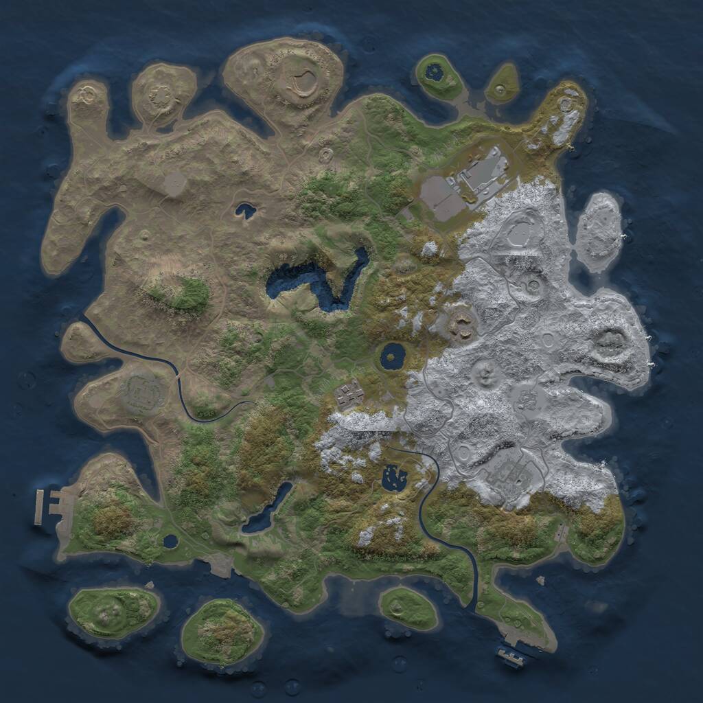 Rust Map: Procedural Map, Size: 4000, Seed: 68759266, 13 Monuments