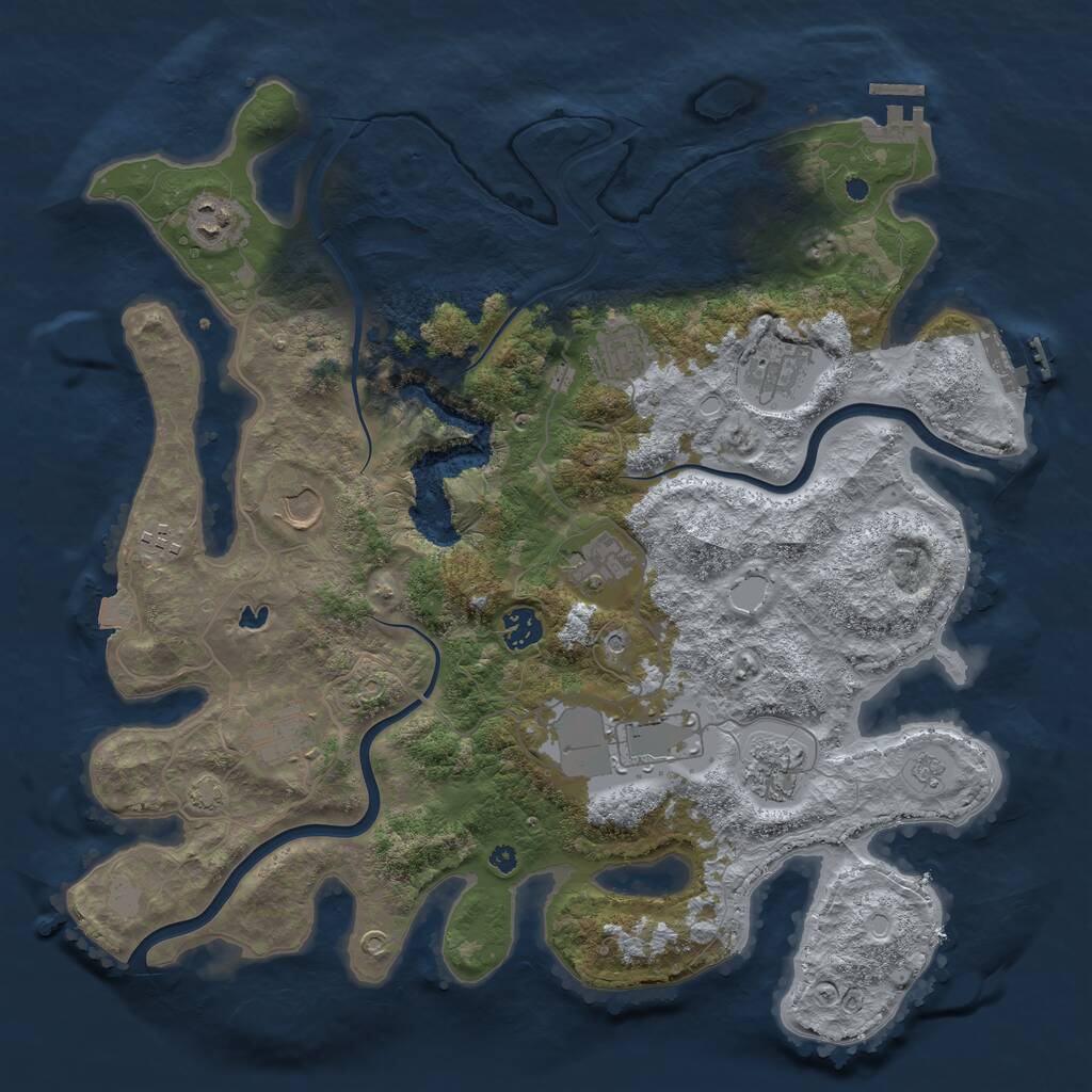 Rust Map: Procedural Map, Size: 4000, Seed: 351795826, 16 Monuments
