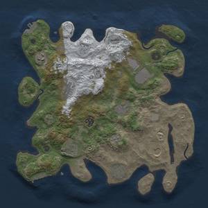 Thumbnail Rust Map: Procedural Map, Size: 3500, Seed: 793197, 18 Monuments