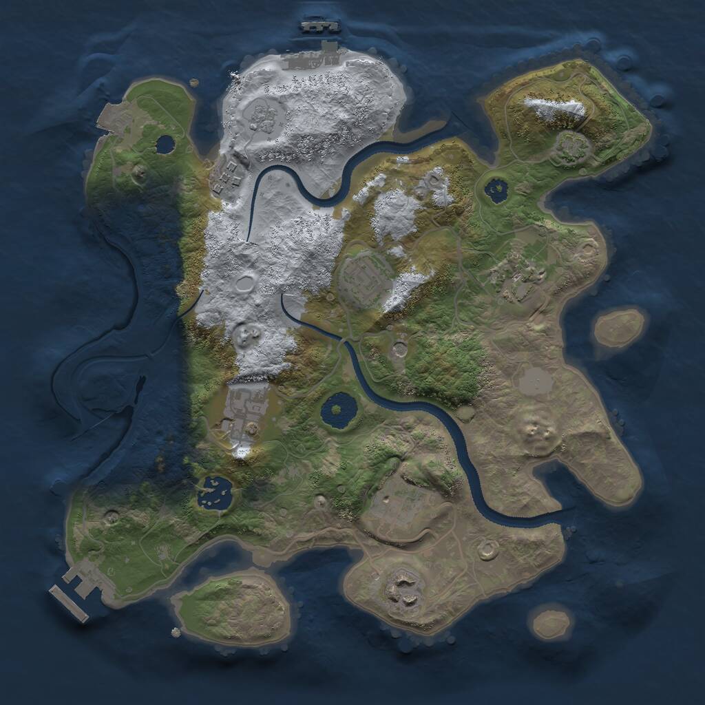 Rust Map: Procedural Map, Size: 3000, Seed: 524164371, 13 Monuments