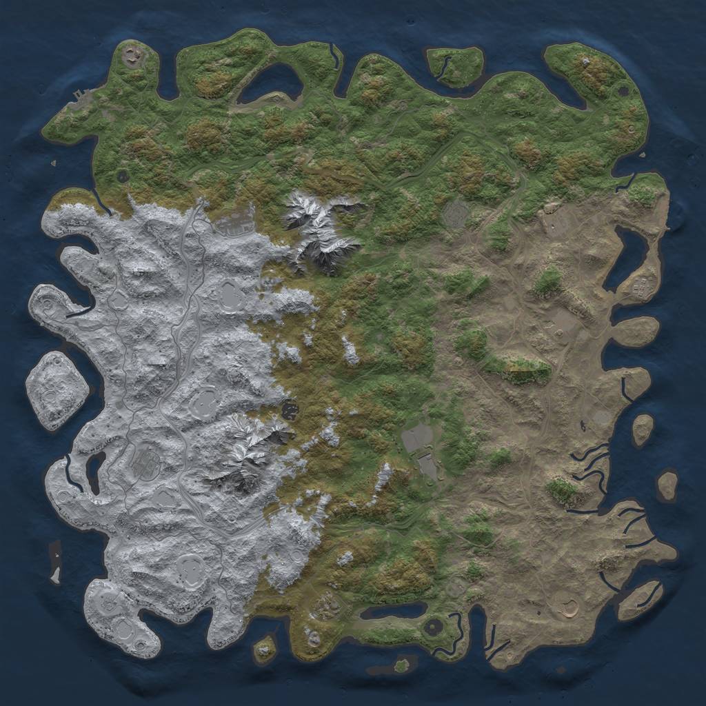 Rust Map: Procedural Map, Size: 6000, Seed: 72173213, 18 Monuments