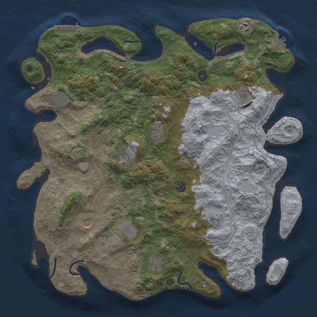 Rust Map: Procedural Map, Size: 4500, Seed: 7157, 20 Monuments