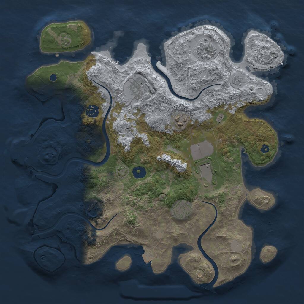 Rust Map: Procedural Map, Size: 3500, Seed: 292705706, 12 Monuments