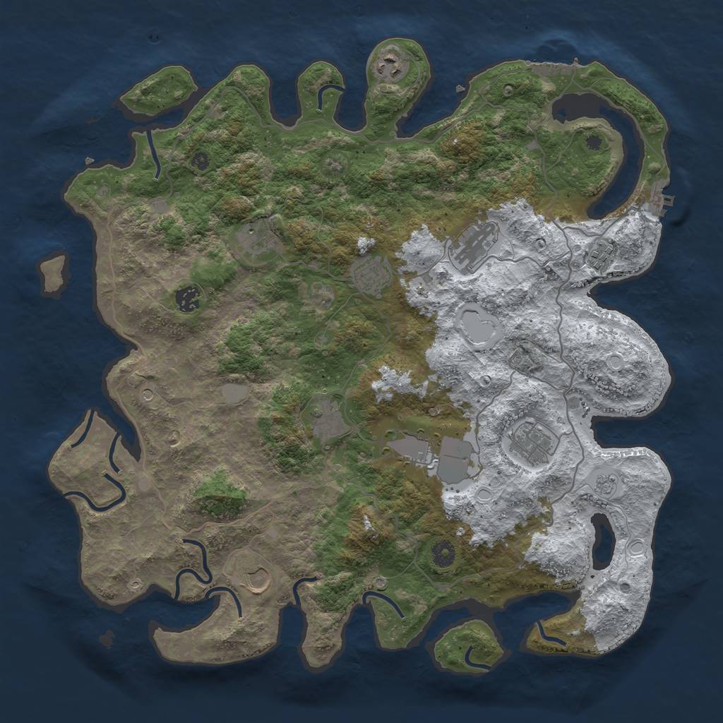 Rust Map: Procedural Map, Size: 4200, Seed: 16262367, 19 Monuments