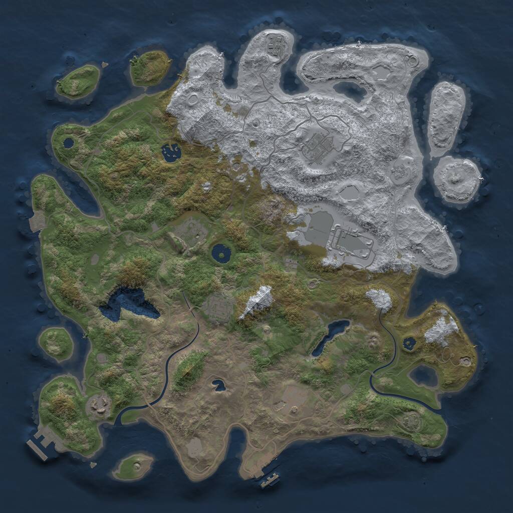 Rust Map: Procedural Map, Size: 4000, Seed: 18881, 14 Monuments