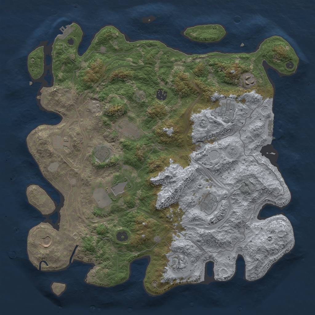Rust Map: Procedural Map, Size: 4250, Seed: 254768, 18 Monuments