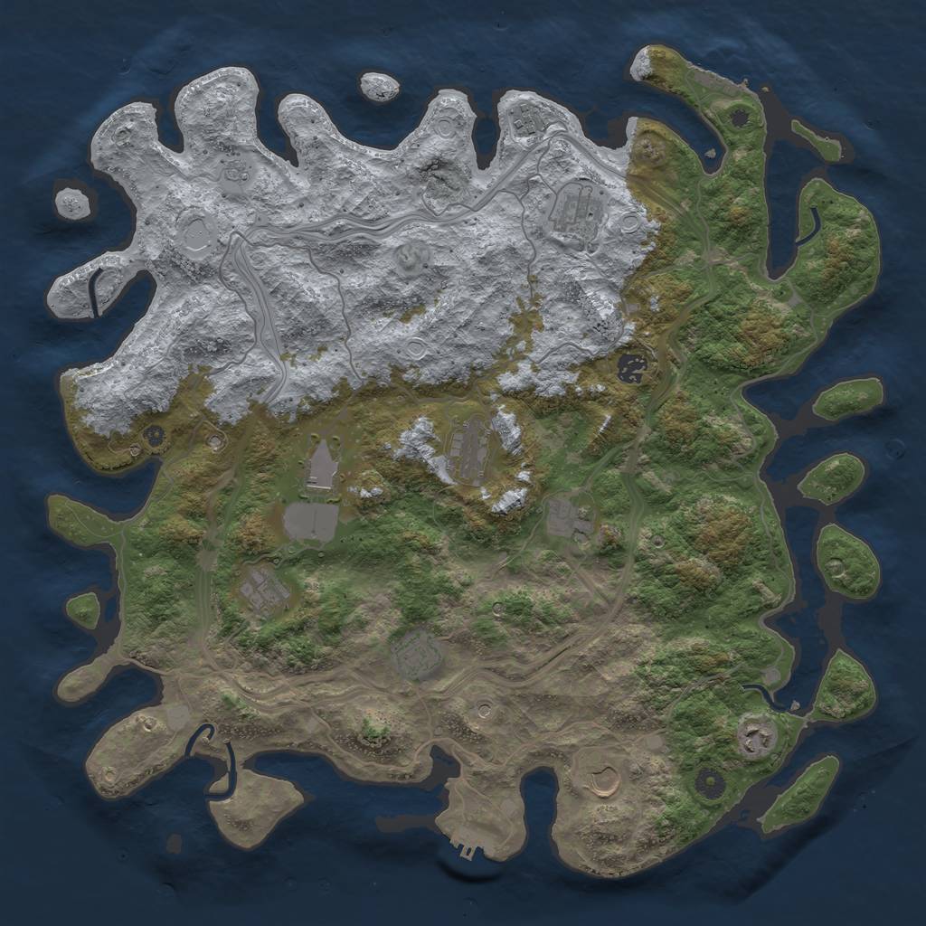 Rust Map: Procedural Map, Size: 4500, Seed: 17850800, 17 Monuments