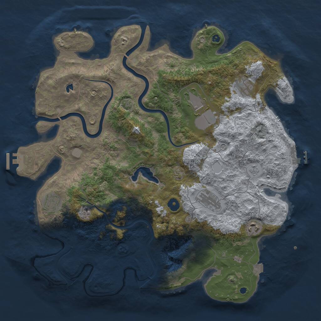 Rust Map: Procedural Map, Size: 4000, Seed: 91648, 12 Monuments