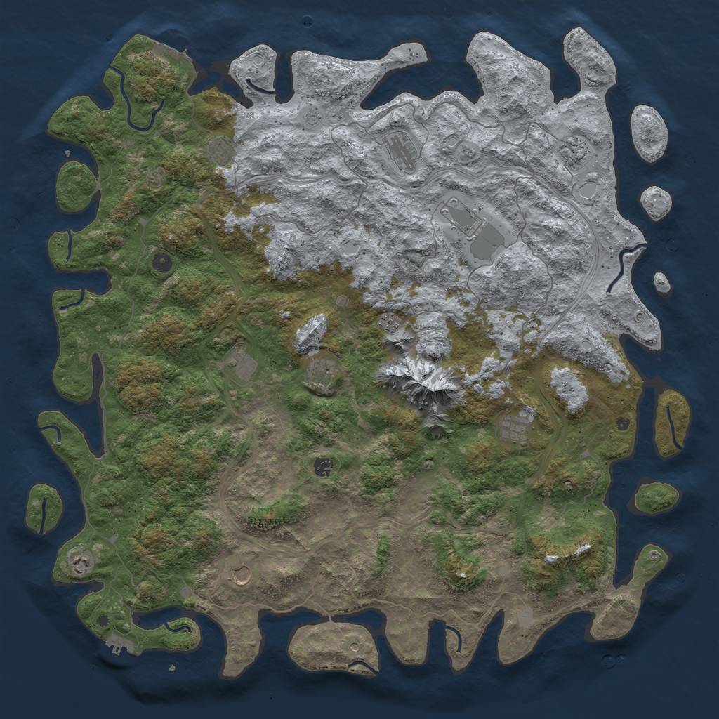 Rust Map: Procedural Map, Size: 5500, Seed: 7273529, 18 Monuments