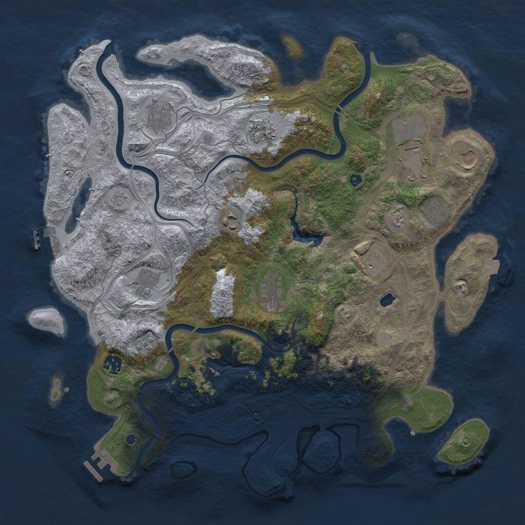 Rust Map: Procedural Map, Size: 4250, Seed: 8430335, 17 Monuments