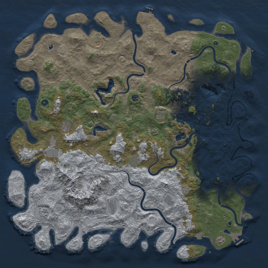 Rust Map: Procedural Map, Size: 6000, Seed: 1575489276, 17 Monuments