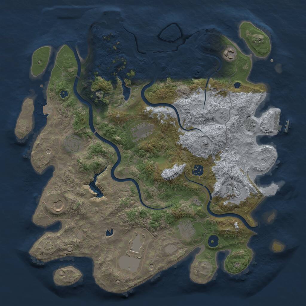 Rust Map: Procedural Map, Size: 4000, Seed: 13245, 15 Monuments