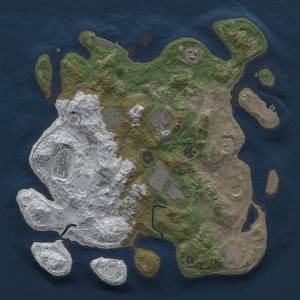 Thumbnail Rust Map: Procedural Map, Size: 3700, Seed: 1272578409, 19 Monuments