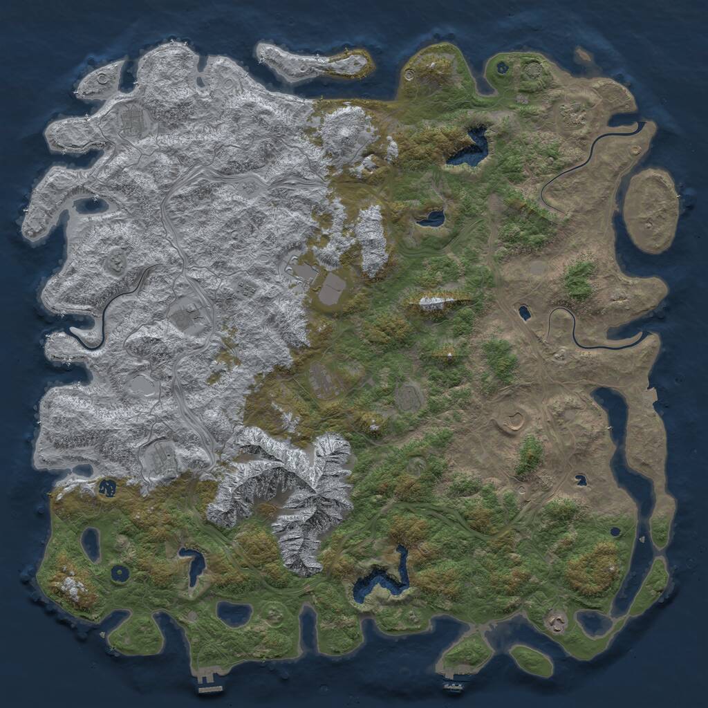 Rust Map: Procedural Map, Size: 6000, Seed: 92095, 17 Monuments