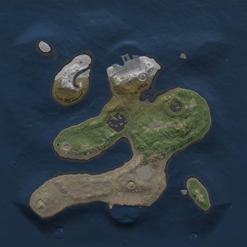 Rust Map: Procedural Map, Size: 2000, Seed: 1987, 8 Monuments