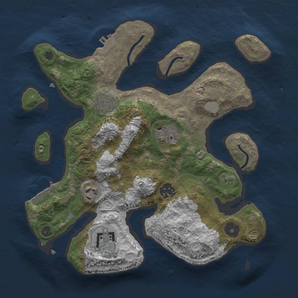 Rust Map: Procedural Map, Size: 3000, Seed: 27444795, 13 Monuments